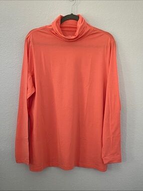 Lands’ End 1X Coral Cowl Neck Long Sleeve Shaped Fit Stretch Top
